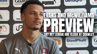 Evans amp McWilliams preCrawley Town Press Conference  Presented by our Diamond Partners 🎙 [upl. by Enaols937]