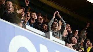 FANCAM Reading fans celebrate McClearys superb goal at QPRs Loftus Road  Away fans [upl. by Enuj]