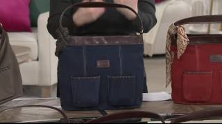 Tignanello Suede RFID Front Pocket Hobo with Scarf on QVC [upl. by Ayoral]