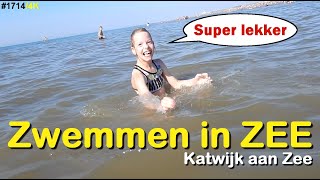 We gaan ZWEMMEN in de zee van KATWIJK aan ZEE De ZOMER is TERUG 1714 [upl. by Orian]