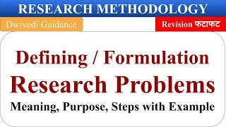 defining research problem formulation of research problem necessity example research methodology [upl. by Alben574]