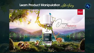 Cosmetics product manipulation ads Design in Photoshop [upl. by Justus]