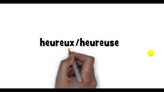 How to pronounce heureux  heureuse [upl. by Yahsal]