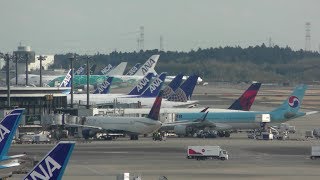 Tokyo Narita Airport LIVE Emirates A380 USA Arrivals United Airlines 777 with ATC [upl. by Pelletier99]