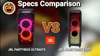 JBL Partybox ULTIMATE vs JBL Partybox 1000 Specs Comparison  BrownChocoMilkBoy [upl. by Krantz]