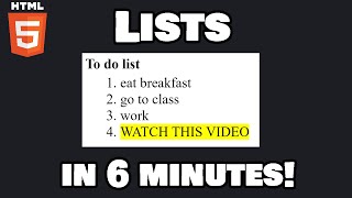 Learn HTML lists in 6 minutes 📄 [upl. by Currier602]