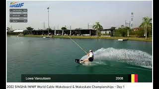 Worlds cablewakeboard 2022 Thailand day 1 Lowa Vancutsem qual wakeboard U14 girls  1st run [upl. by Nadnal]