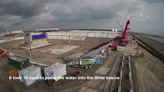 Fehmarnbelt Tunnel  Timelap of filling the basins [upl. by Dorsey]