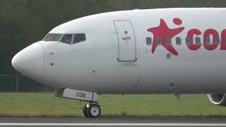 Corendon Airlines B737800 Landing Groningen Airport Eelde [upl. by Berti676]