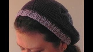 How to Knit Lesson Three  The Slouch Beret Hat [upl. by Anyrb]