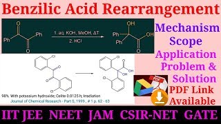 Benzil Benzilic acid rearrangement problems with solution IIT JAM UGC CSIR NET SET GATE CHEMISTRY [upl. by Lanie]