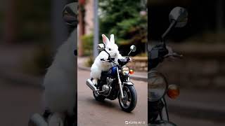 A Rabbit drive motercycle ai rabbit sortfeed trending sortbeta animals aiartwork cute hike [upl. by Ursal]