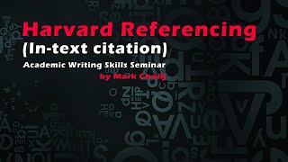 Harvard Referencing Intext citation Academic Writing Skills [upl. by Adanama]