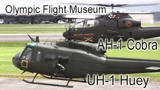 Bell AH1 Cobra and Bell UH1 Iroquois Demo  Olympic Flight Museum [upl. by Walther8]