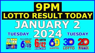 9pm Lotto Result Today January 2 2024 Tuesday [upl. by Crim]