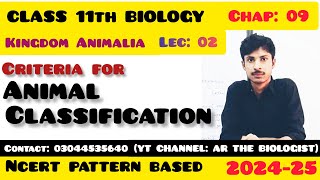 Criteria for animal classification Basis of classification Animal kingdom Lecture no 02 Concept [upl. by Tserof]