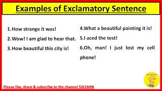 Examples of Exclamatory Sentence Exclamatory Sentence in English Grammar S2LEARN [upl. by Krein809]