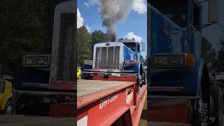 Unleashing A Beastly Peterbilt Hood Stacked Behemoth pullingsemi [upl. by Rist]