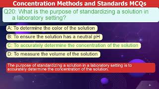 Master Concentration Methods amp Standards with MCQs Chemistry LabTechniques MCQChallenge [upl. by Bunni]