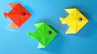 Origami Fisch basteln mit Papier  Basteln mit Kindern 🐟 Einfache Bastelideen [upl. by Saul865]