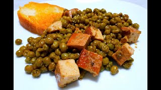 TOFU AFFUMICATO CON PISELLI IN UMIDO vegan glutenfree [upl. by Eiznikcm]