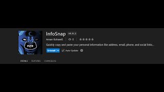 InfoSnap  VsCode Extension  Aman kohare [upl. by Yarvis]