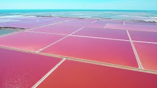 PINK LAKE  LAC ROSE 4K  DJI PHANTOM 4 [upl. by Stacia469]