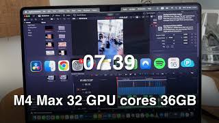 Macbook Pro M4 Max vs M3 Max Davinci Resolve test [upl. by Reichert939]