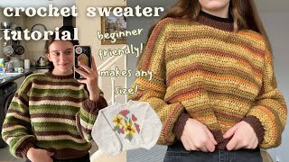 how to crochet a jumper of any size  beginnerfriendly crochet tutorial [upl. by Laux]