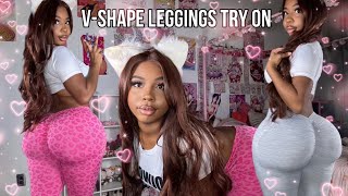 V Back Leggings Try On Curvy Body Type [upl. by Hayidah]