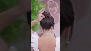 Easy high bun for everyone l hairstyle l hair [upl. by Funk]