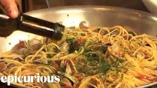 Chef Mario Batali Shows How to Make Linguine with Clams  Epicurious [upl. by Mikal]