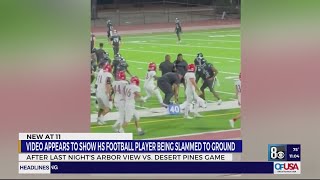 High school football game in Las Vegas ends in a large brawl [upl. by Novad]