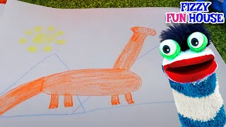 Fizzy and Phoebe Discover How to Draw Dinosaurs with Shapes [upl. by Whyte]