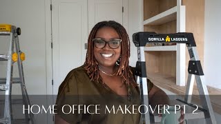 DIY Office Makeover Part 2  Building and Installing DIY Custom Bookshelves  Home Office Ideas [upl. by Akenaj707]