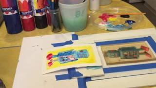 Gelatin monoprint howto demo using a reference image [upl. by Mot]