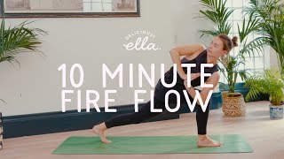 A Sweaty 10 Minute Fire Flow  Deliciously Ella Yoga [upl. by Noby]