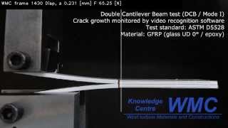 Interlaminar fracture toughness test DCBMode I [upl. by Yelahc]