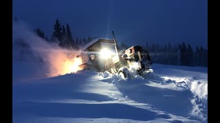 Snöoväder januari 2021 i Landverk Alsen  Jämtland Snöskoter  snöslungning Mycket snö [upl. by Haerb]