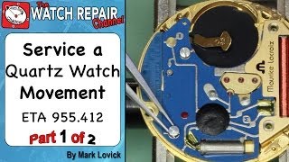 How to service a quartz movement ETA 955 412 Watch repair tutorials [upl. by Gleich740]