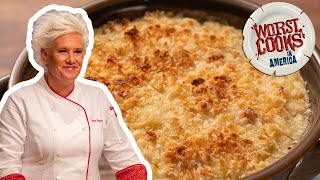 How to Make Mac amp Cheese with Anne Burrell  Worst Cooks in America  Food Network [upl. by Phonsa]