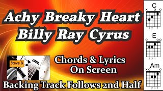 ❤️ Achy Breaky Heart  Billy Ray Cyrus  Cover  Free Backing Track  Guitar  Chords  Lyrics [upl. by Zadoc]