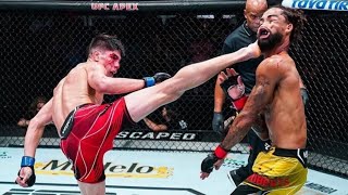 Bahamondes spinning heel kick KO roberts  UFC fight night mma ufc [upl. by Assiren656]