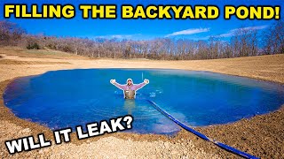 FILLING My BACKYARD Pond with 100000 GALLONS of WATER Will it Leak [upl. by Deckert263]