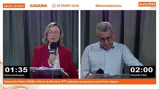 Porto Alegre Debate da Gaúcha com os candidatos à prefeitura  1º bloco  Eleições 2024 [upl. by Ihsoyim]