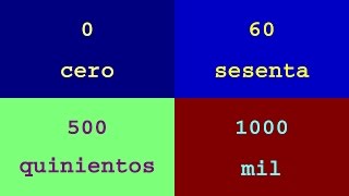 Colorful Numbers and Words  numbers from 0 to 1000 in Spanish [upl. by Labina]