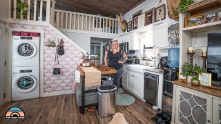 Her Adorable 399 SqFt Tiny House  Tiny Home Community Life [upl. by Neeleuqcaj]