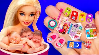 16 DIY Miniatures for a Baby Doll and Barbie Doll make up hacks and crafts  Doll funny video [upl. by Srevart]