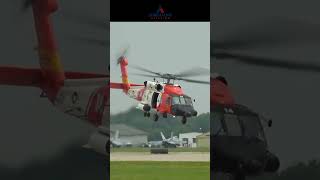 Coast Guard Rescue Sikorsky HH60J Jayhawks taking off aviation aviationgeek aviationlovers [upl. by Ylek547]