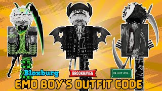 EMO BOYS OUTFIT CODES FOR BERRY AVENUE BLOXBURG AND BROOKHAVEN [upl. by Doria]